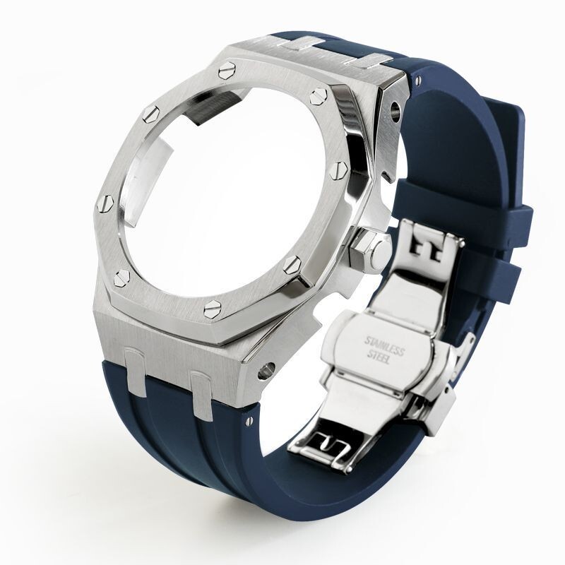 For G-Shock GA2100 GA2110 CasiOak Mod Kit 5th Gen Steel Bezel Case Rubber Strap