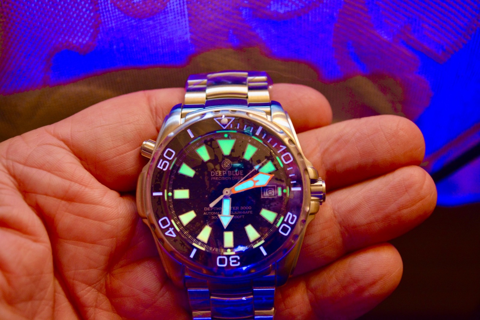 NEW DEEP BLUE DEPTHMASTER 3000 L.E. BLACK DIAL 45MM AUTO SAPPHIRE CRYSTAL WATCH