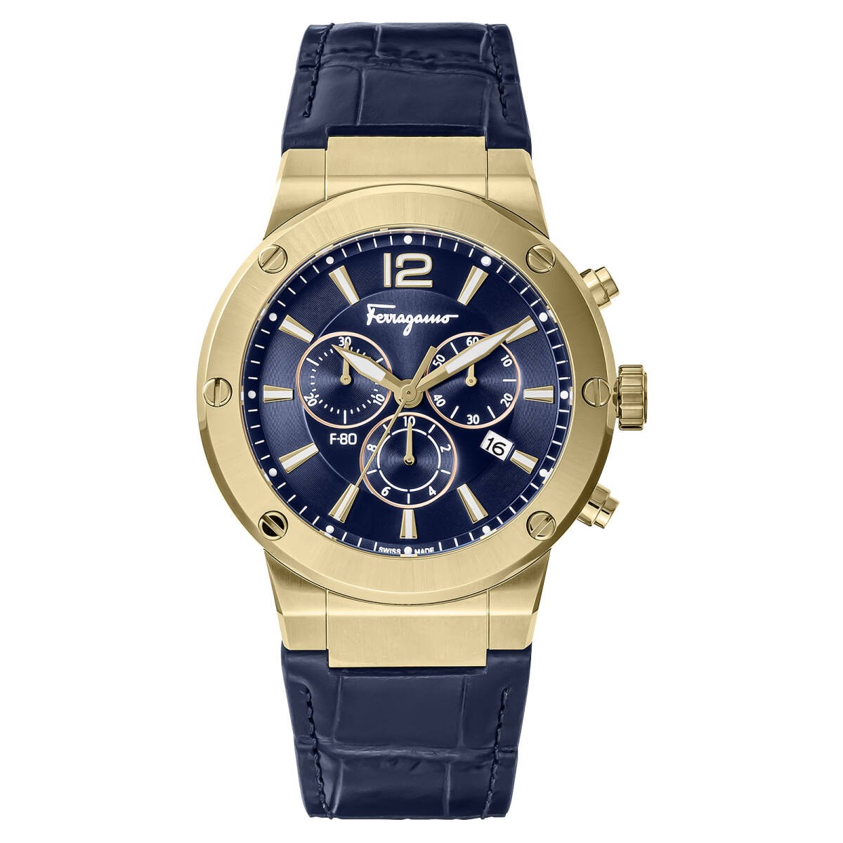 [B1Y] Ferragamo Watch Chrono 44mm Men’s Navy Blue SFEX00723 [w2w]