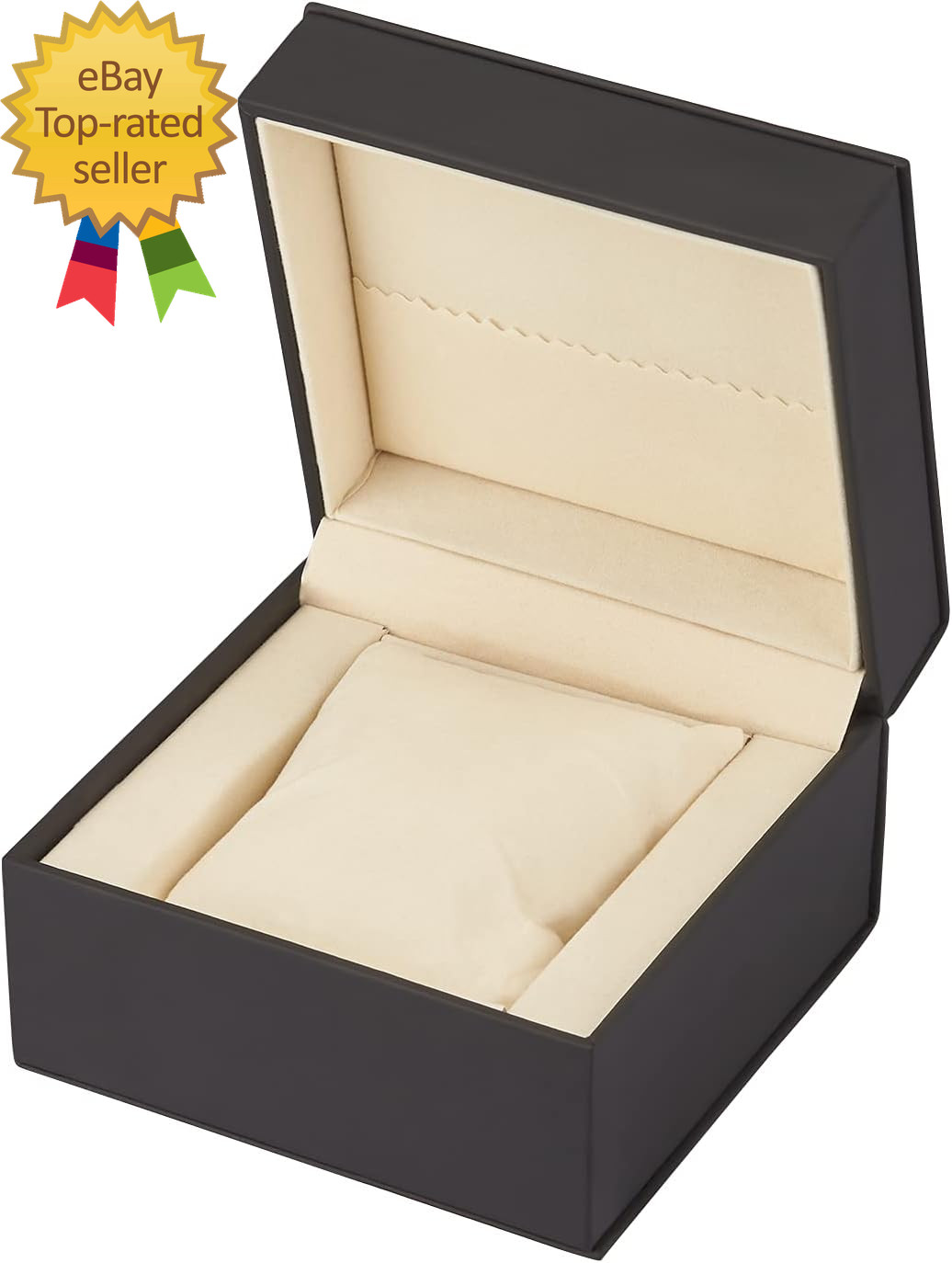 Luxury Black Single Watch Gift Box with Pillow PU Leather Wristwatch Display Cas