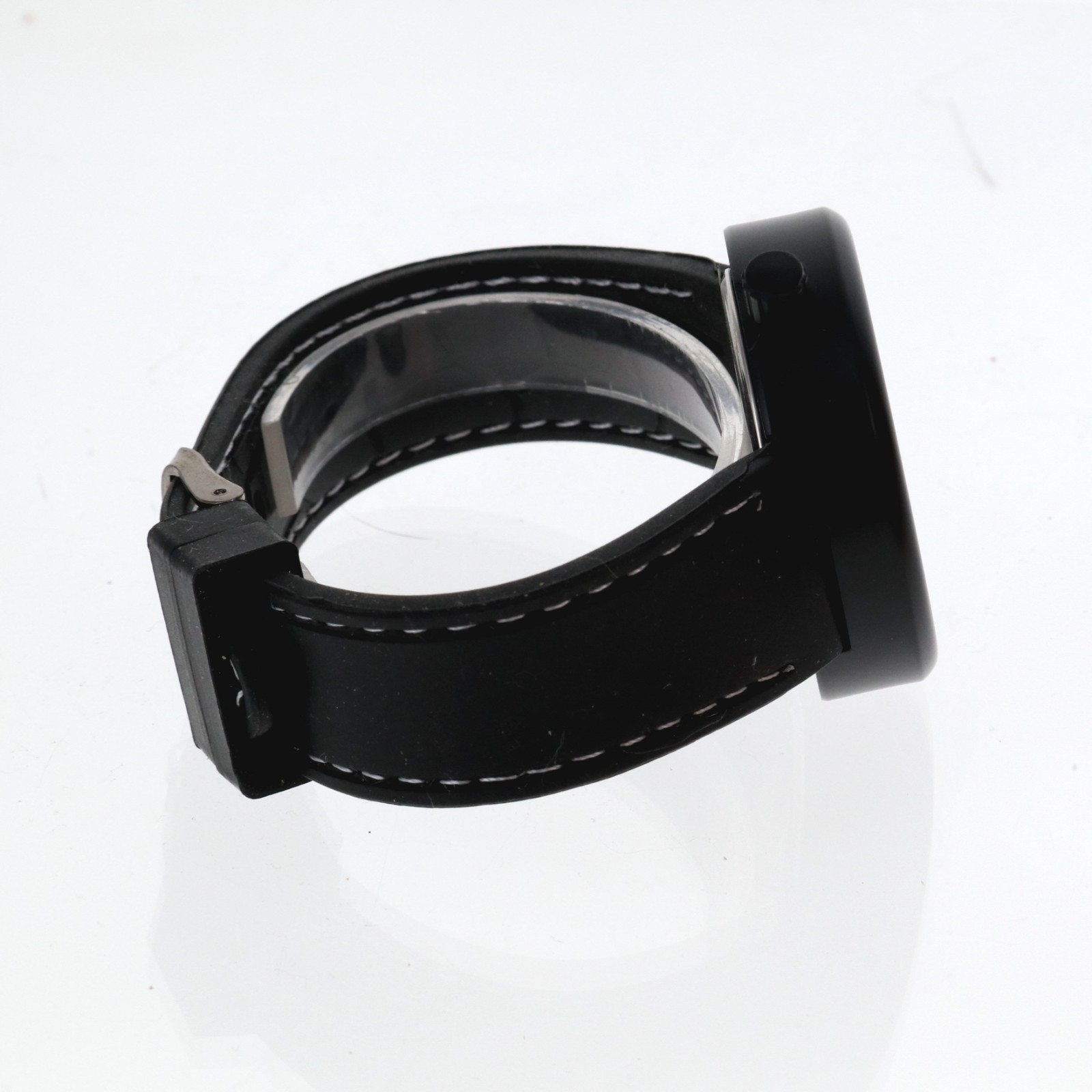 Men’s Black Finish Techno Trend Fashion Black Silicone Band Dressy Watch