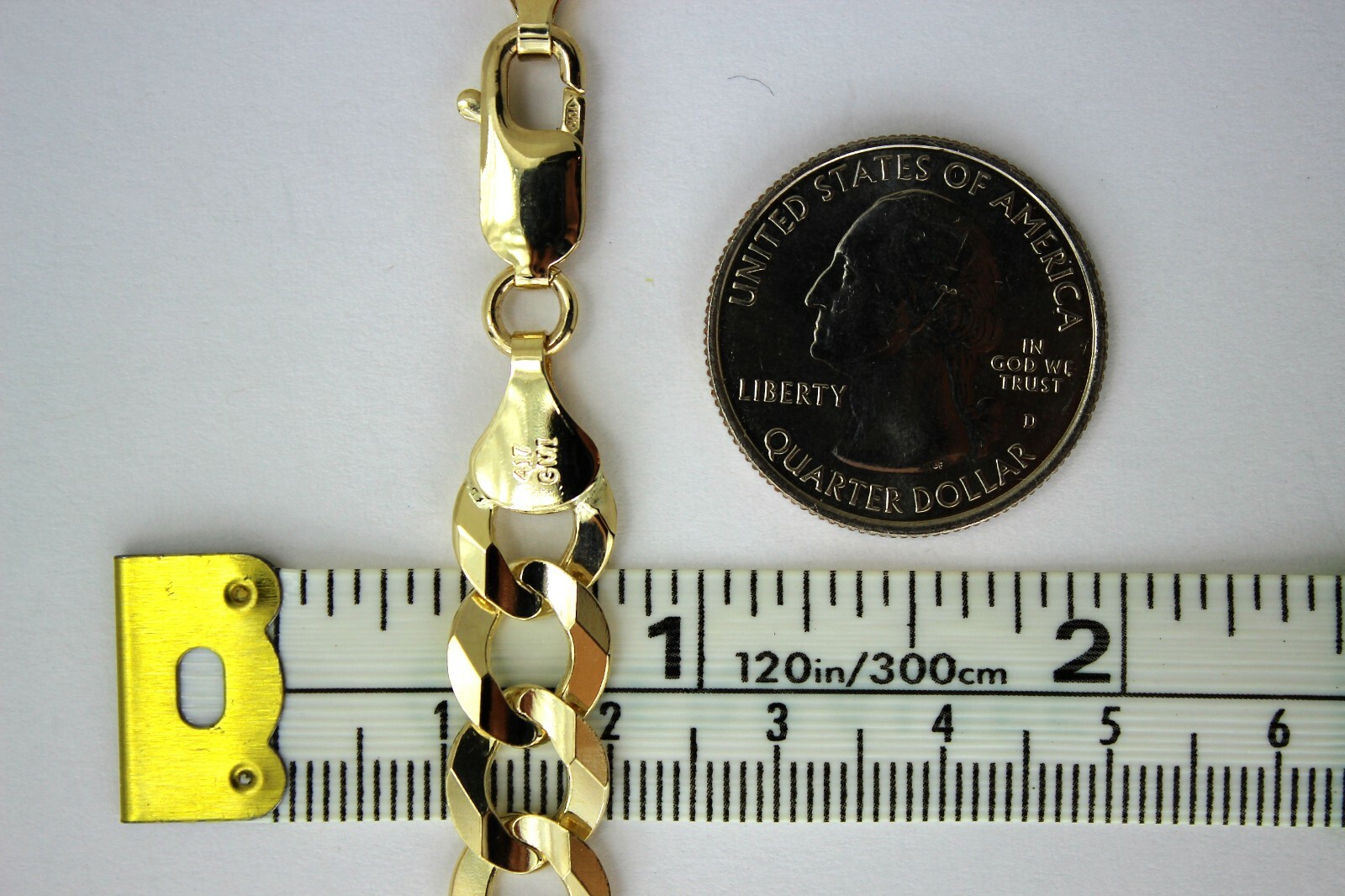 10K Solid Gold Cuban Curb Link Chain Necklace Bracelet Anklet 2mm~13mm 7″~36″