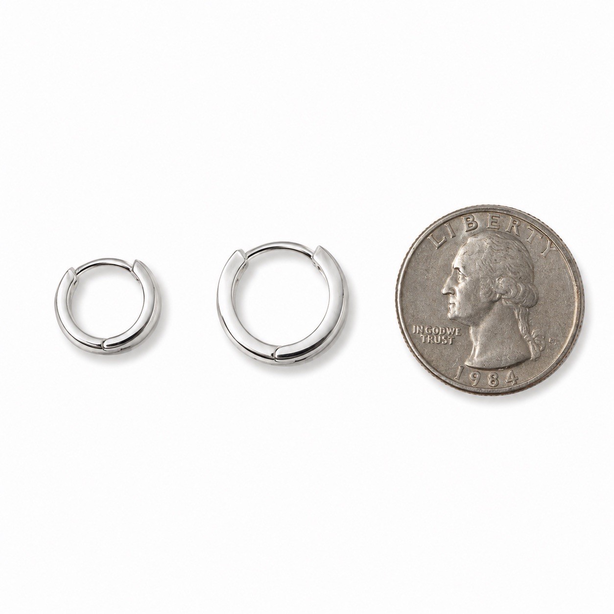 925 Silver Double Hoop Huggie Earrings Minimalist Unisex Small Hoop Earrings B36