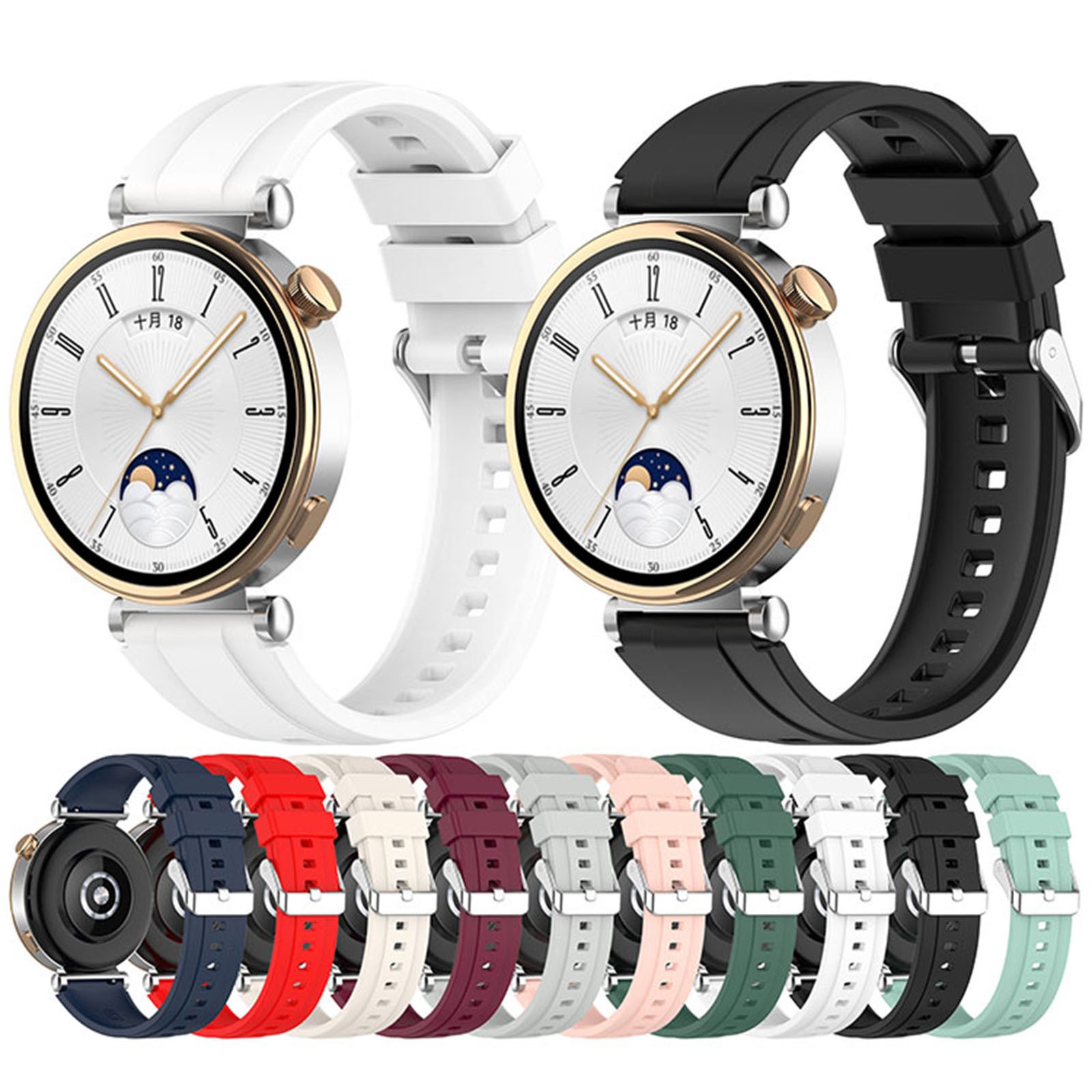 18MM/22MM Optional Silicone Watch Strap Watch Accessories for HUAWEI WATCH GT4