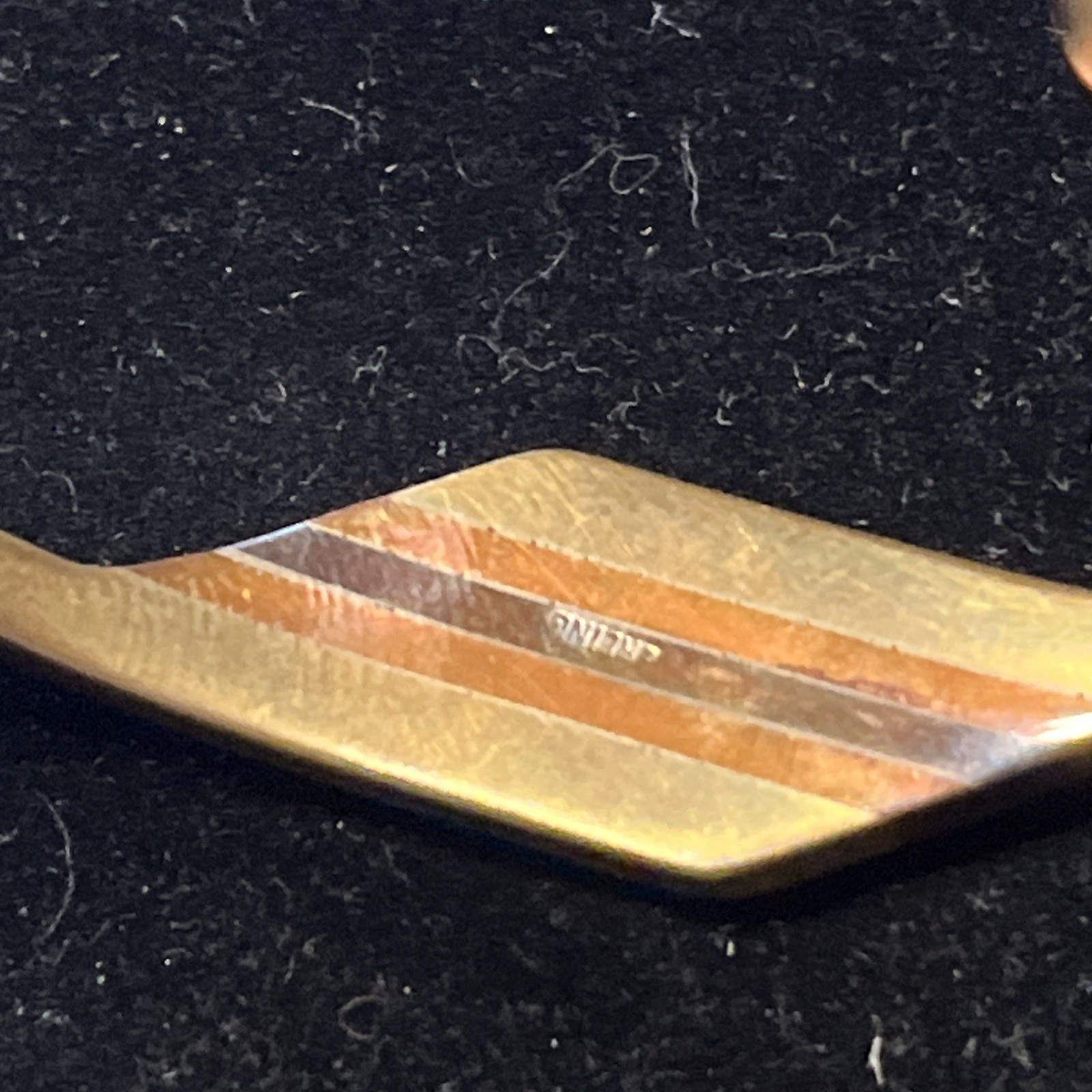 Vtg Artisan Signed Inlaid Sterling Silver, Copper, Brass Cuff Bracelet 5.5”