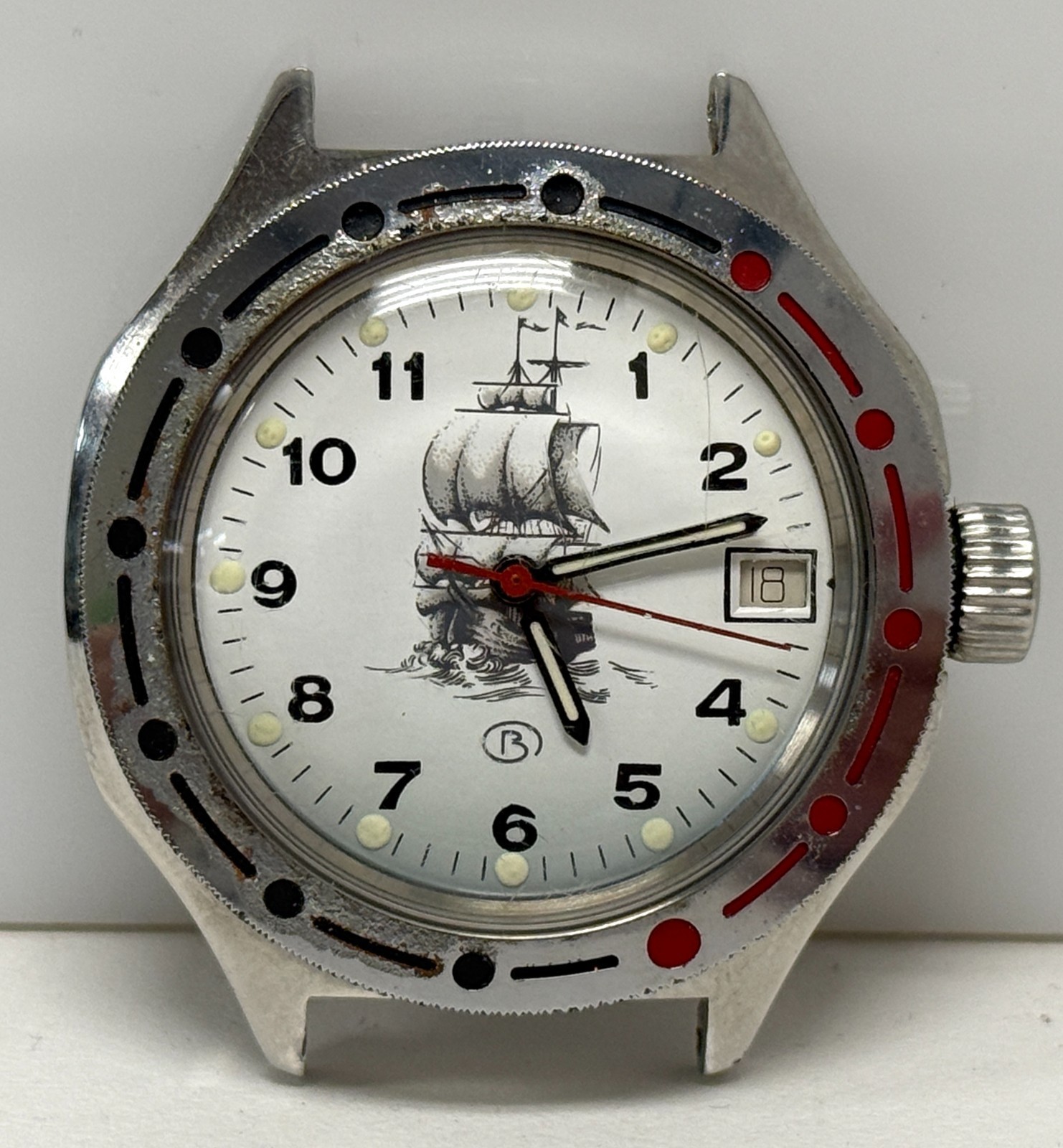 Vintage Vostok Amphibia Ship Dial Automatic Wrist Watch Head 40mm