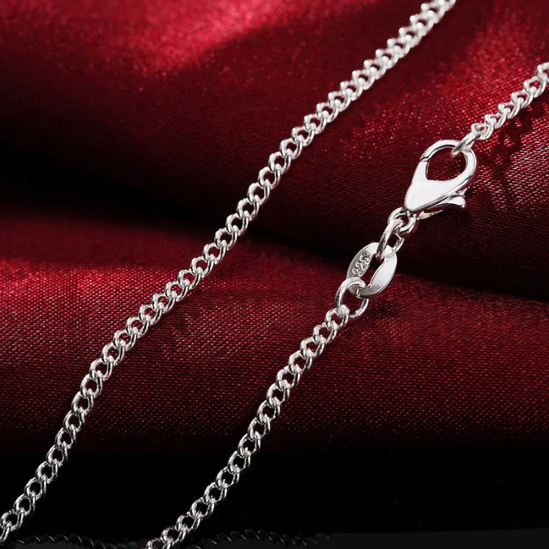 Genuine 925 Sterling Silver Curb Chain Necklace Lobster Clasp 16″-30″ Gifts UK