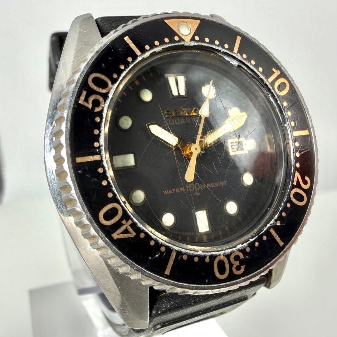 Seiko 2625-0010 35mm 17cm Wrist Quartz Mens Watch Diver Vintage Japan Pre-Owned
