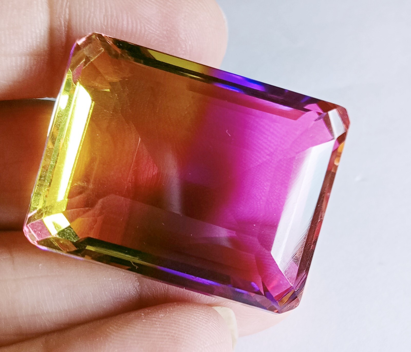 Tourmaline Bi-Colour Emerald Cut 105+ Ct Loose Certified Gemstone