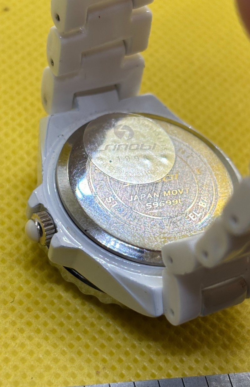 Cool & Icy Sinobi Ladies Silver Working Diver Style Watch WHITE Dial/ Band