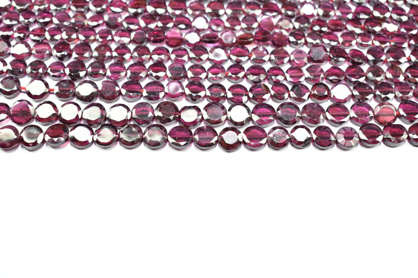Natural Garnet Coin Shape Faceted Gemstone Beads 13 Inch 1 Strand 5mm – 5.50mm