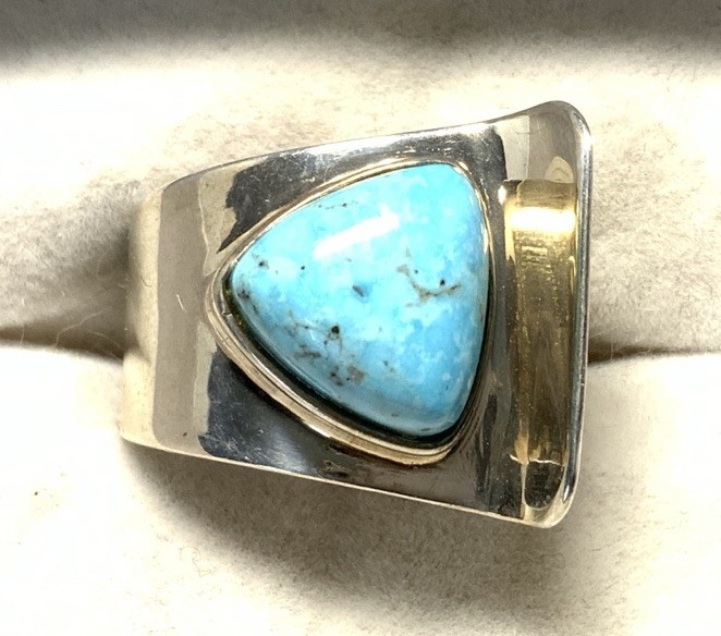 Mine Finds by Jay King Sterling Silver 925 Turquoise Ring Size 10 MB01