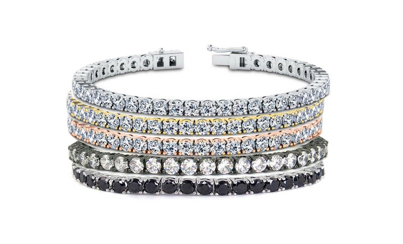 Women’s 18k White Gold Plated Tennis Bracelet Made With Swarovski Elements