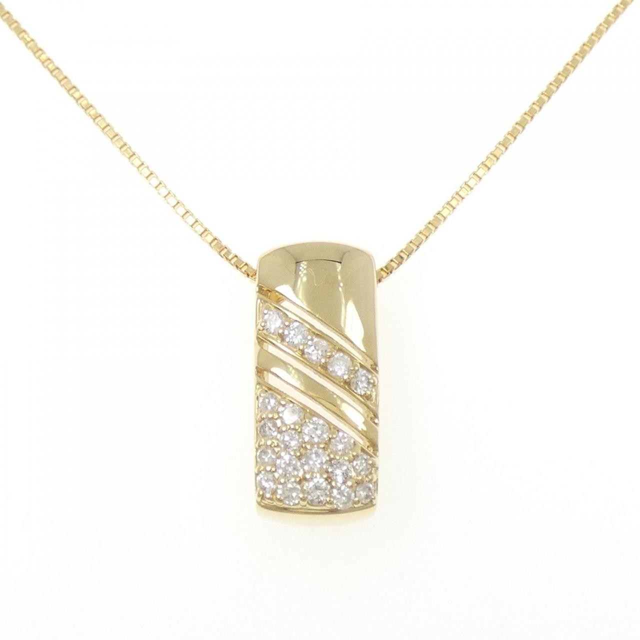 Authentic 18K Yellow Gold Diamond Necklace 0.25CT #230-000-388-6693