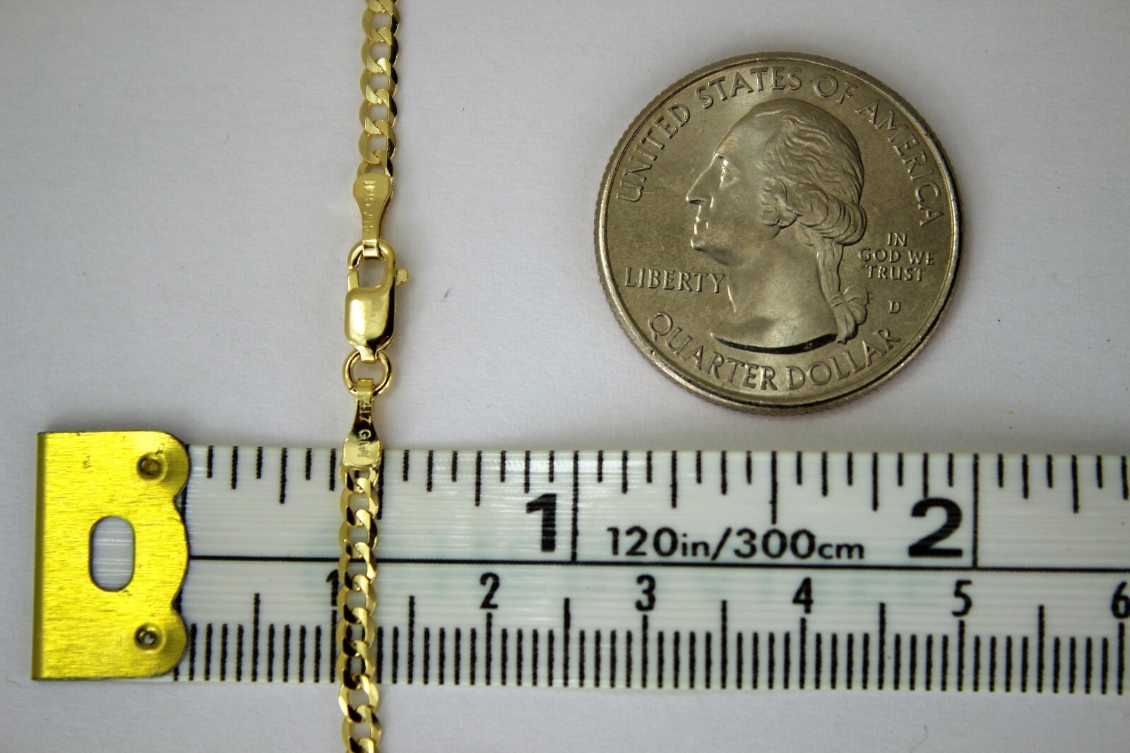 10K Solid Gold Cuban Curb Link Chain Necklace Bracelet Anklet 2mm~13mm 7″~36″