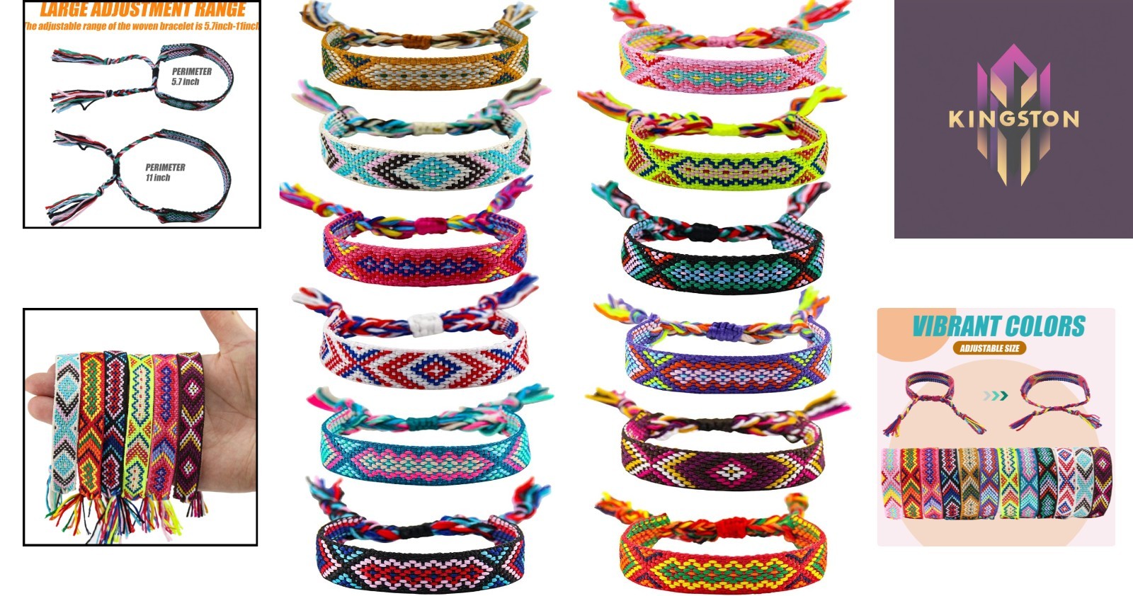 Adjustable Sliding Knot Friendship Bracelets – 12 Vibrant Styles for All Ages