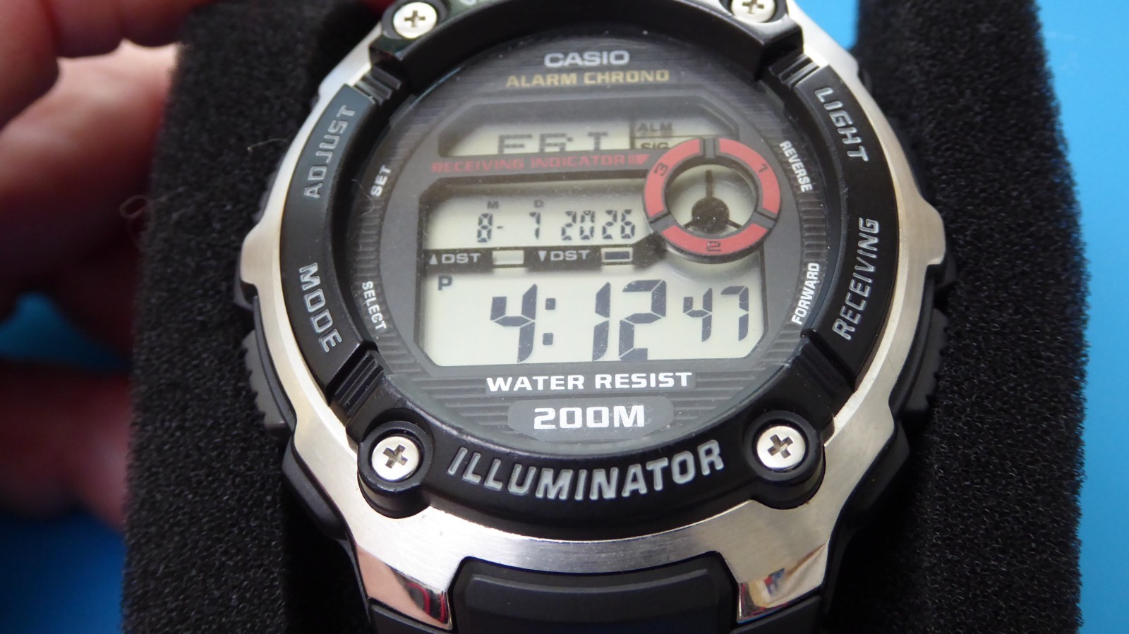 Casio WV200A waveceptor atomic watch with black resin strap
