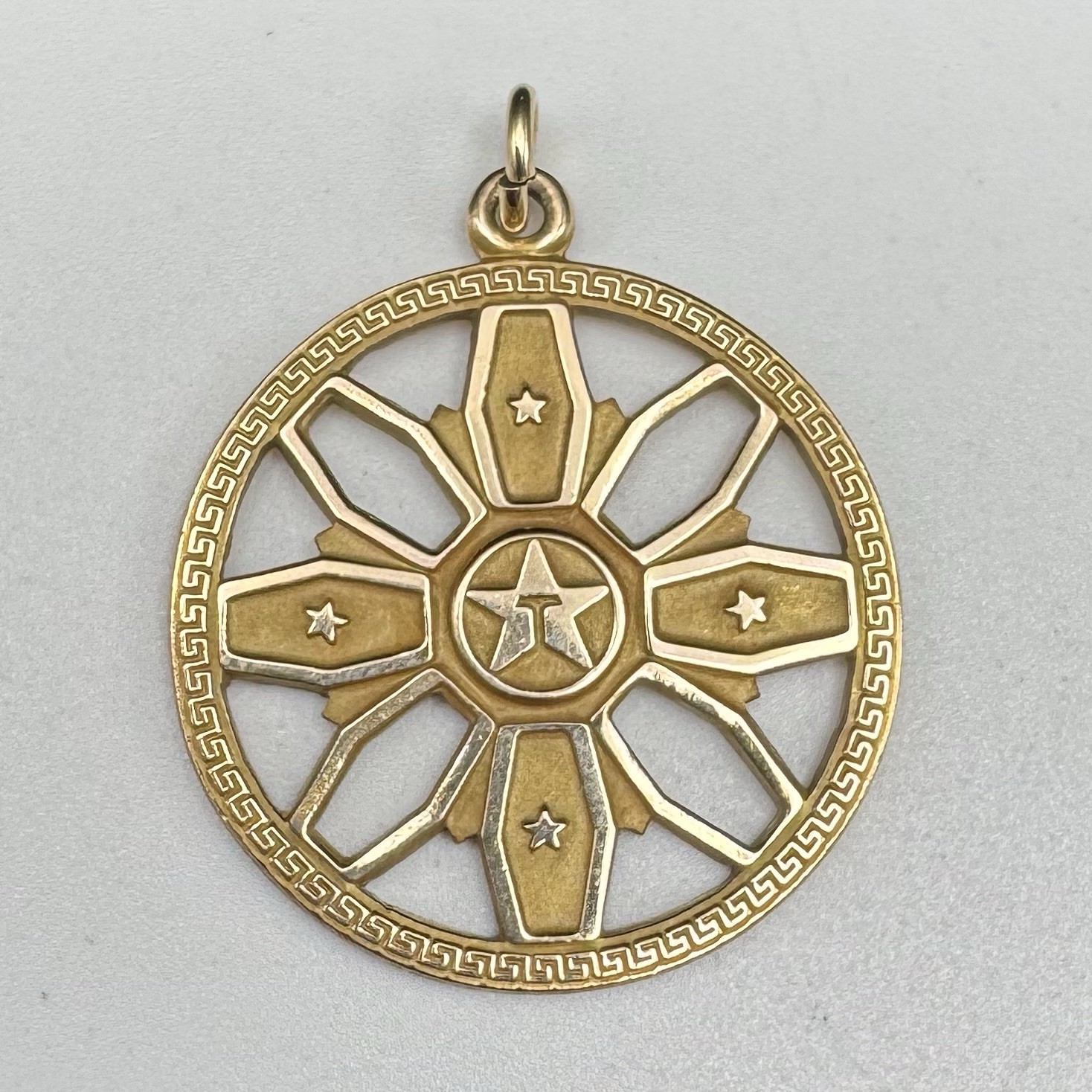 LGB 1/5 10K gold filled TEXACO Pendant Or Charm Gas & Oil 7.1 Gram 1.25” X 1.25”