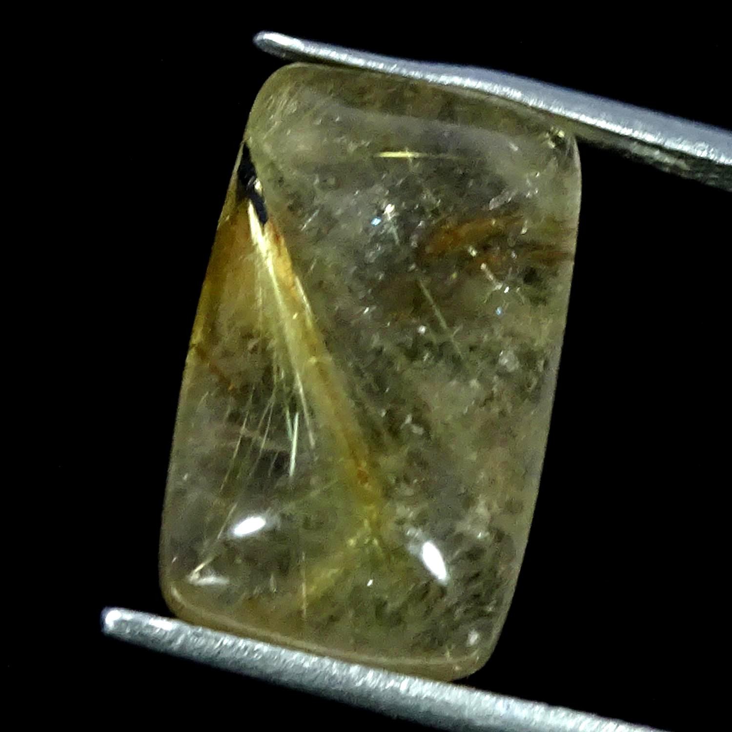 13.90Cts 100% Natural Golden Rutile Quartz Cushion Cabochon 11X17X7MM