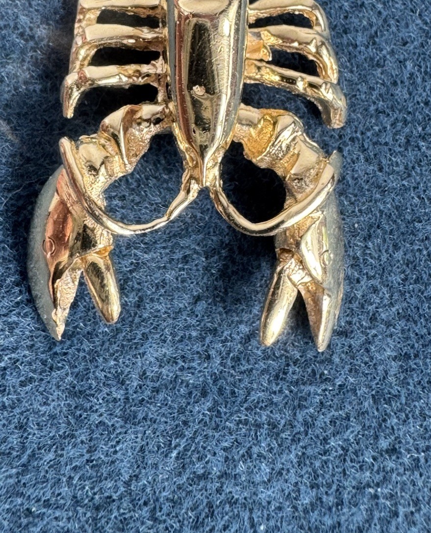 Vintage AC American Charm Corp 14k Lobster Charm 3.2 Grams Movable Tail & Claws