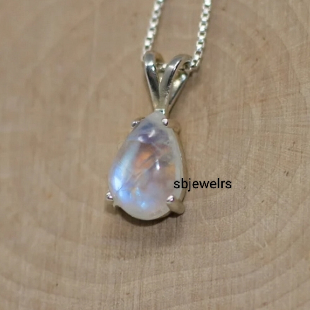 Moonstone Gemstone 925 Sterling Silver Handmade Jewelry Pandant Women Gift E-09