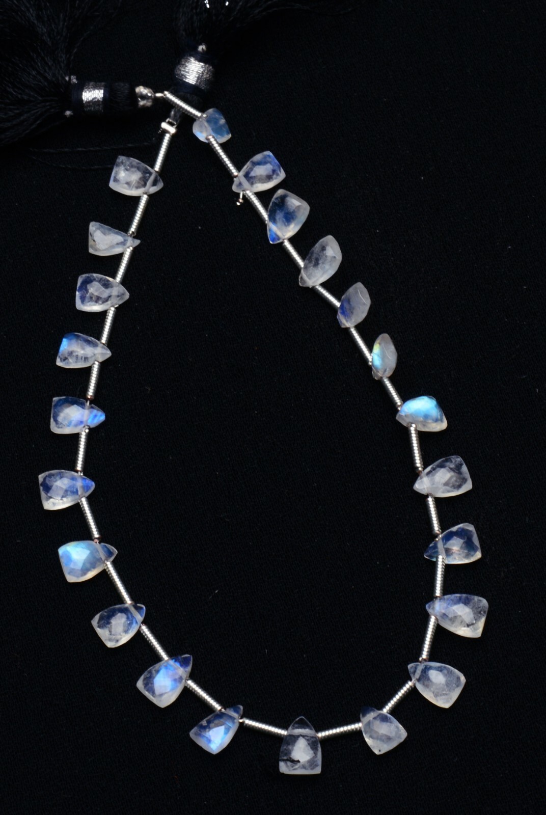Blue Fire Rainbow Moonstone 7x5mm Size Faceted Fancy Shape Briolette Beads 8.5″