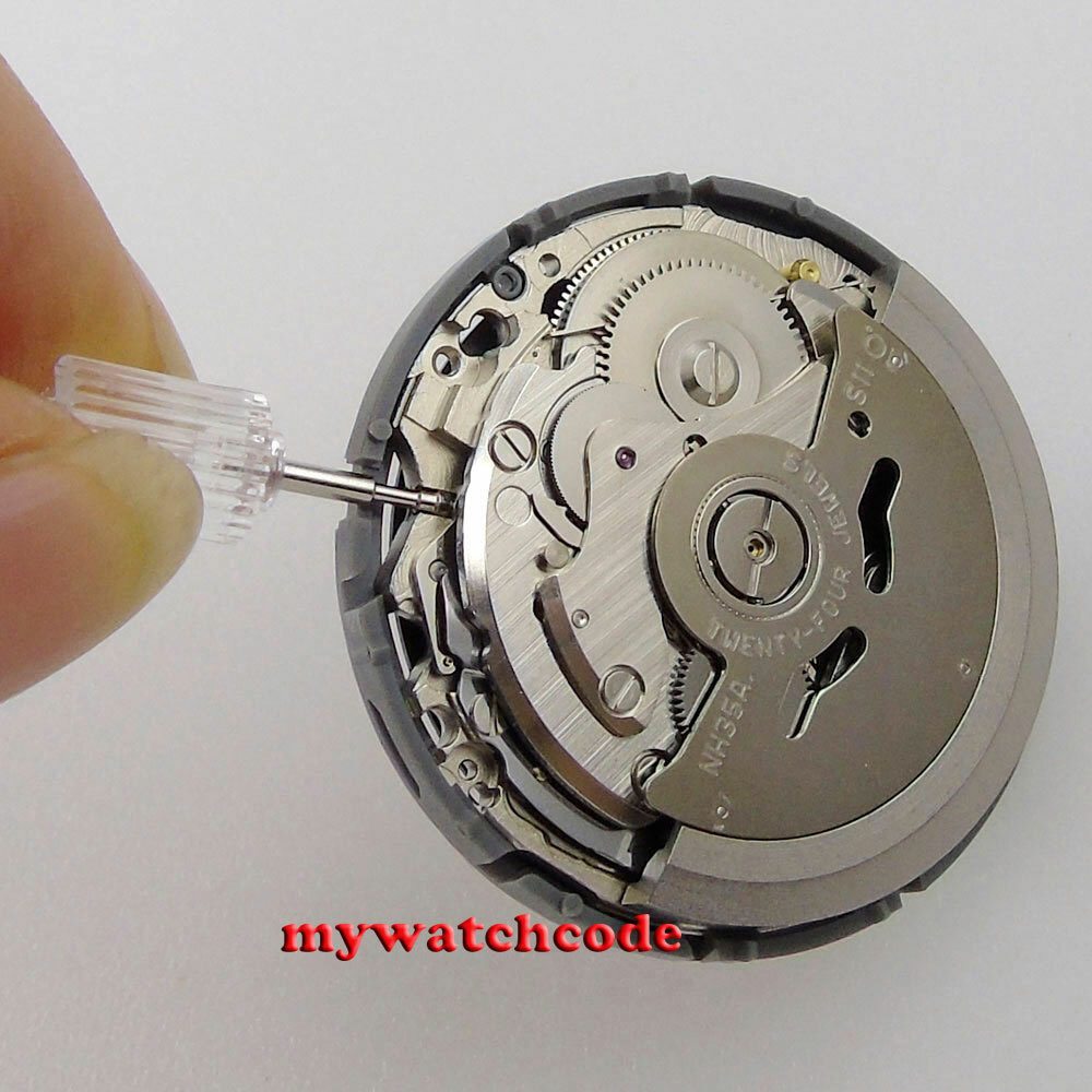 New Japan NH35A Automatic Watch Movement SII or TMI black date window 24 jewels