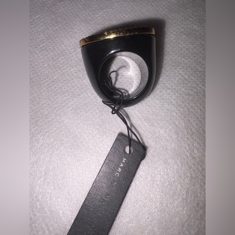 Marc Jacobs Black and Gold Statement Ring