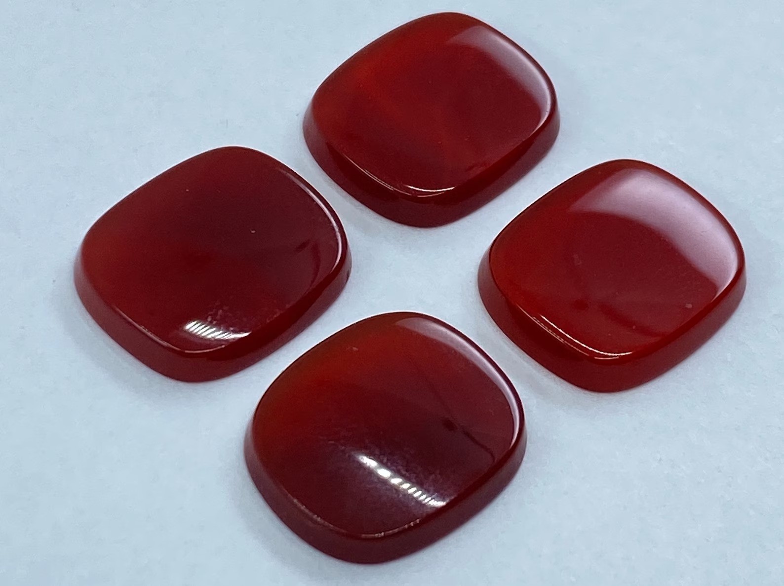 Natural Red Onyx Cushion Bothside Flatback 10mm To 25mm Loose Gemstone