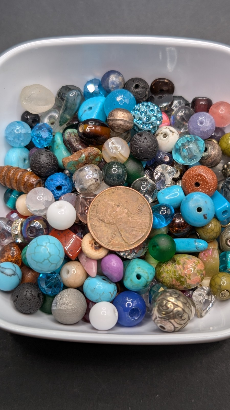 5oz Mystery Bead Soup Bag: Random Colorful Mixed 6-8mm Craft DIY