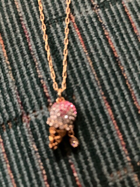 Kate Spade Sundae Ice Cream Cone Mini Pendant Chain Accent Noel Cherry Necklace