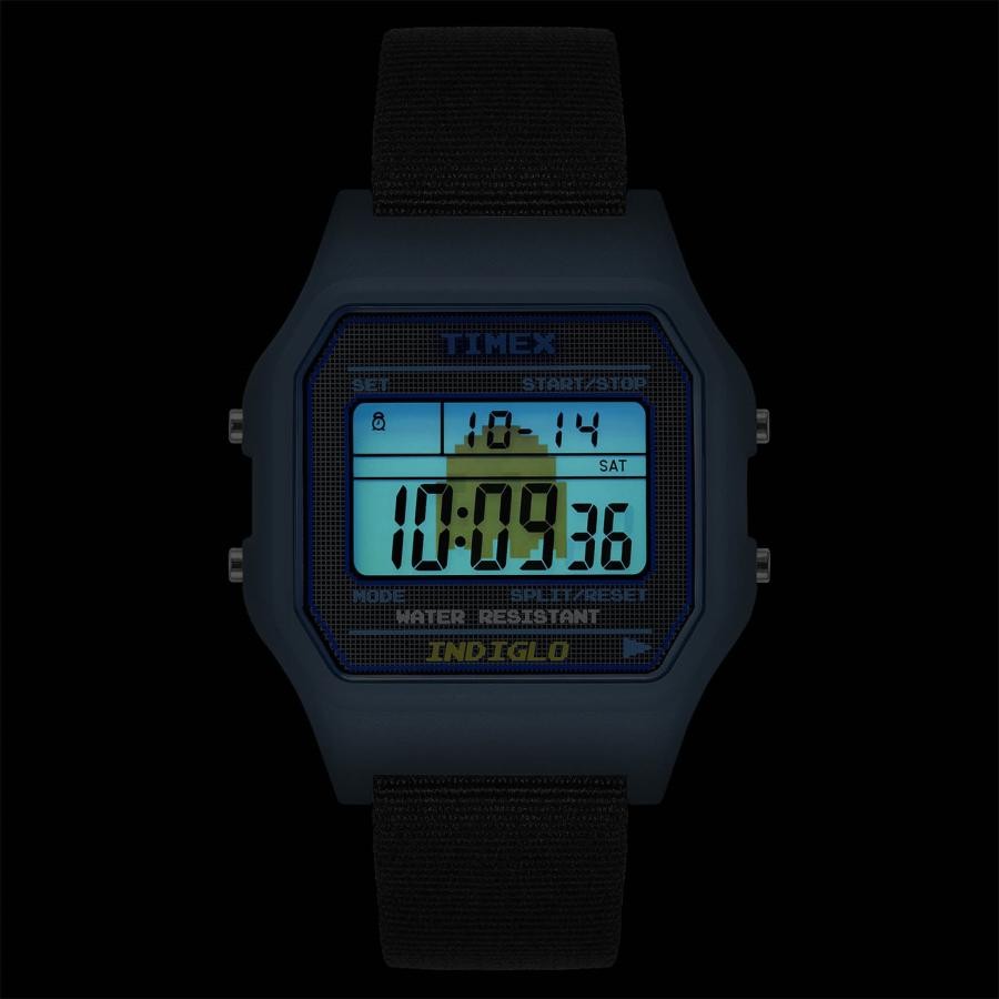 TIMEX TW2V94100 PAC MAN Digital Chronograph Quartz Digital Blue Black New
