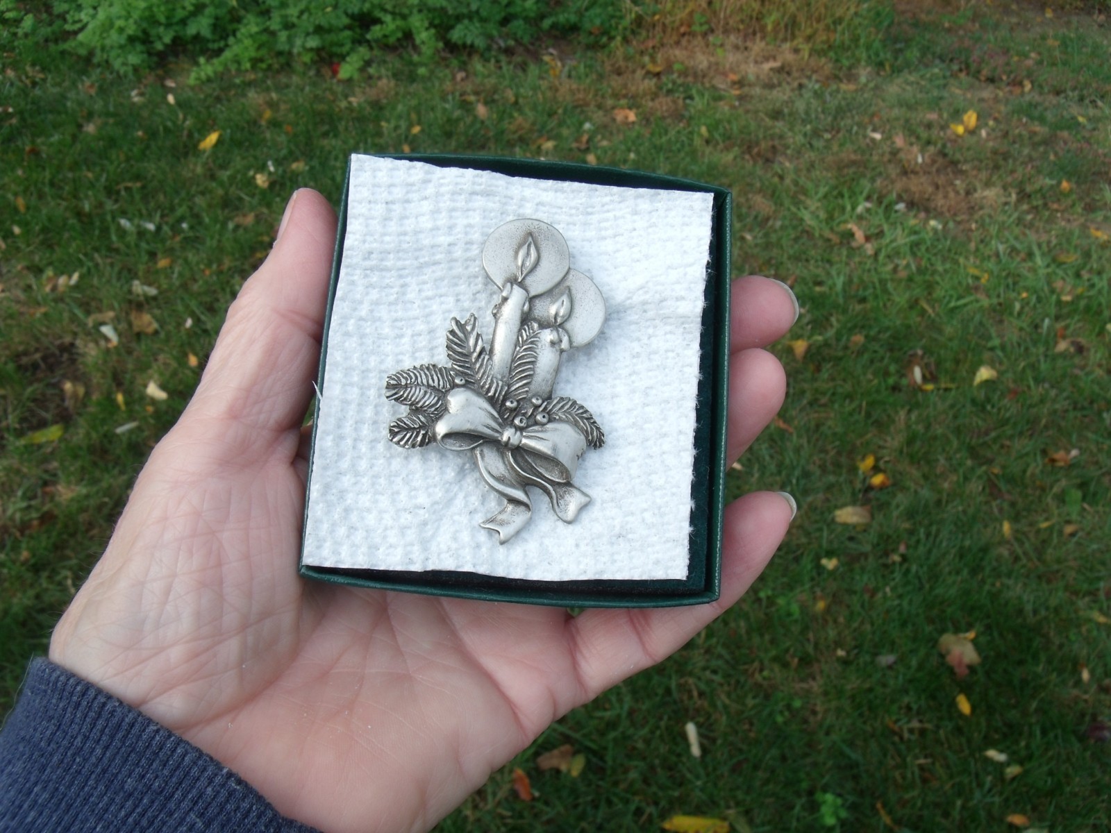 Estate 1992 Seagull Pewter Etain ZinnCanada Candle Brooch