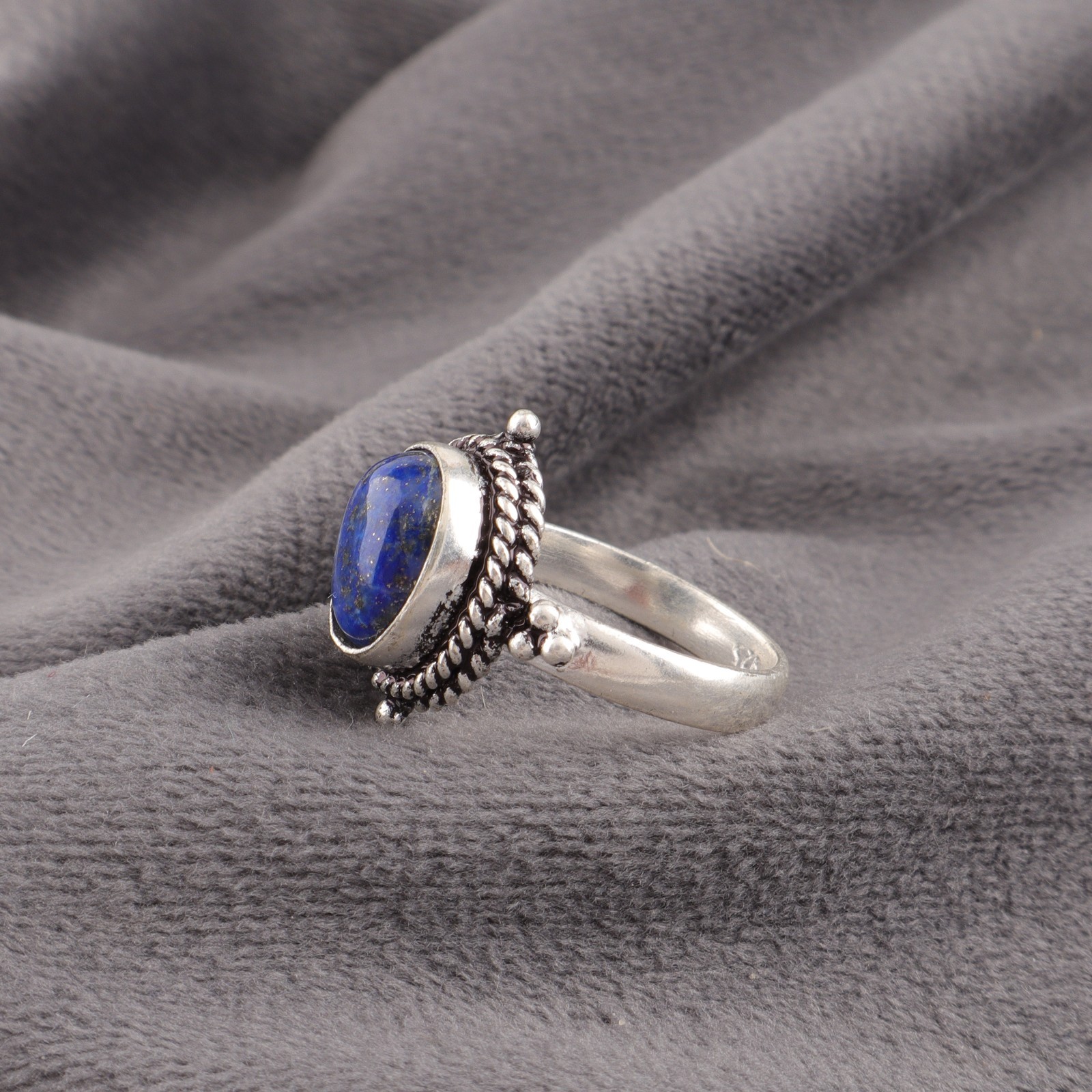 Lapis Lazuli Gemstone 925 Sterling Silver Handmade Jewelry Ring Gift For
