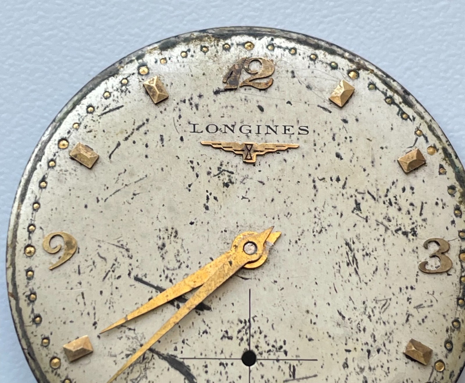 Vintage Longines Watch Dial Hands Parts Caliber 23M 23Z 28.3mm Swiss Repair