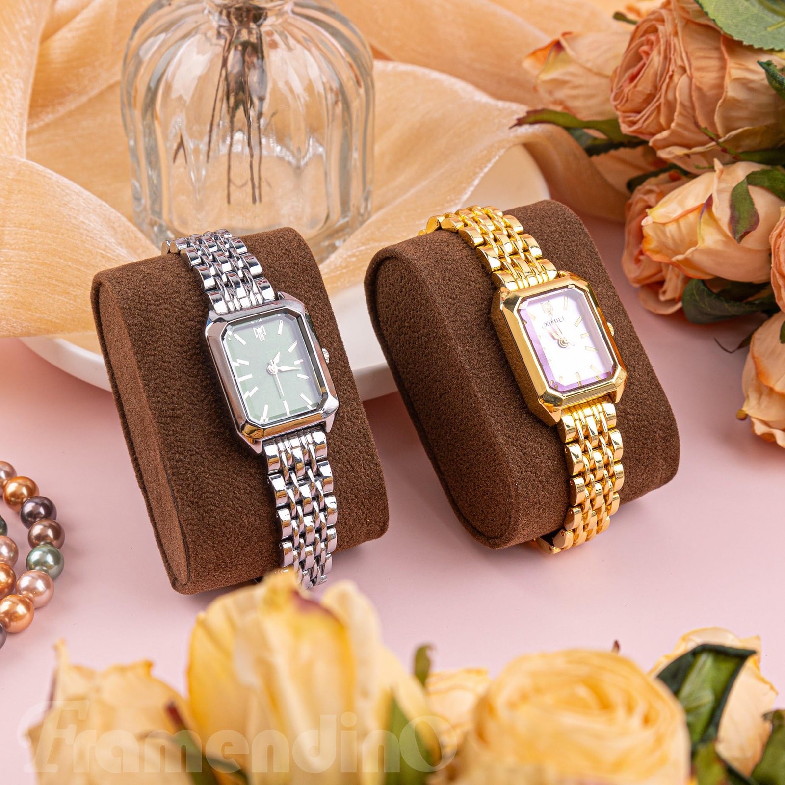 , 12 Pack Brown Velvet Bracelet Pillows Watch Display Bangle Jewelry Pillow C…
