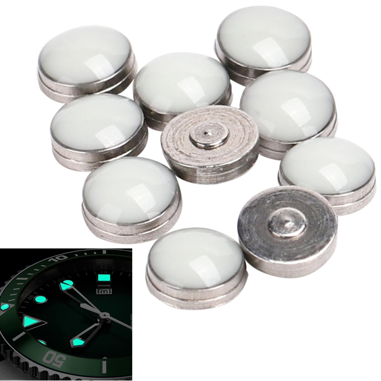 10Pcs 2mm Green/Blue Luminous Watch Bezel Night Dots DIY Dial Decorative Parts