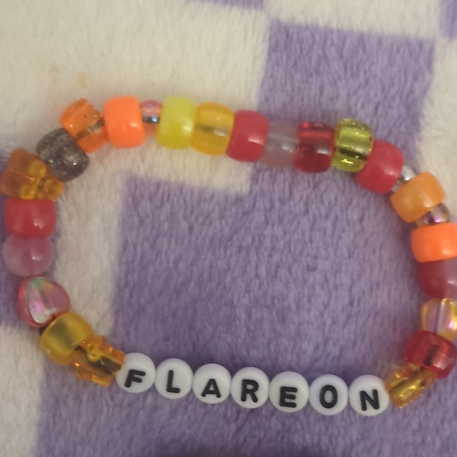 Handmade Anime Eeveelution Letter Bead Stretch Bracelet Set of 4 Stackable
