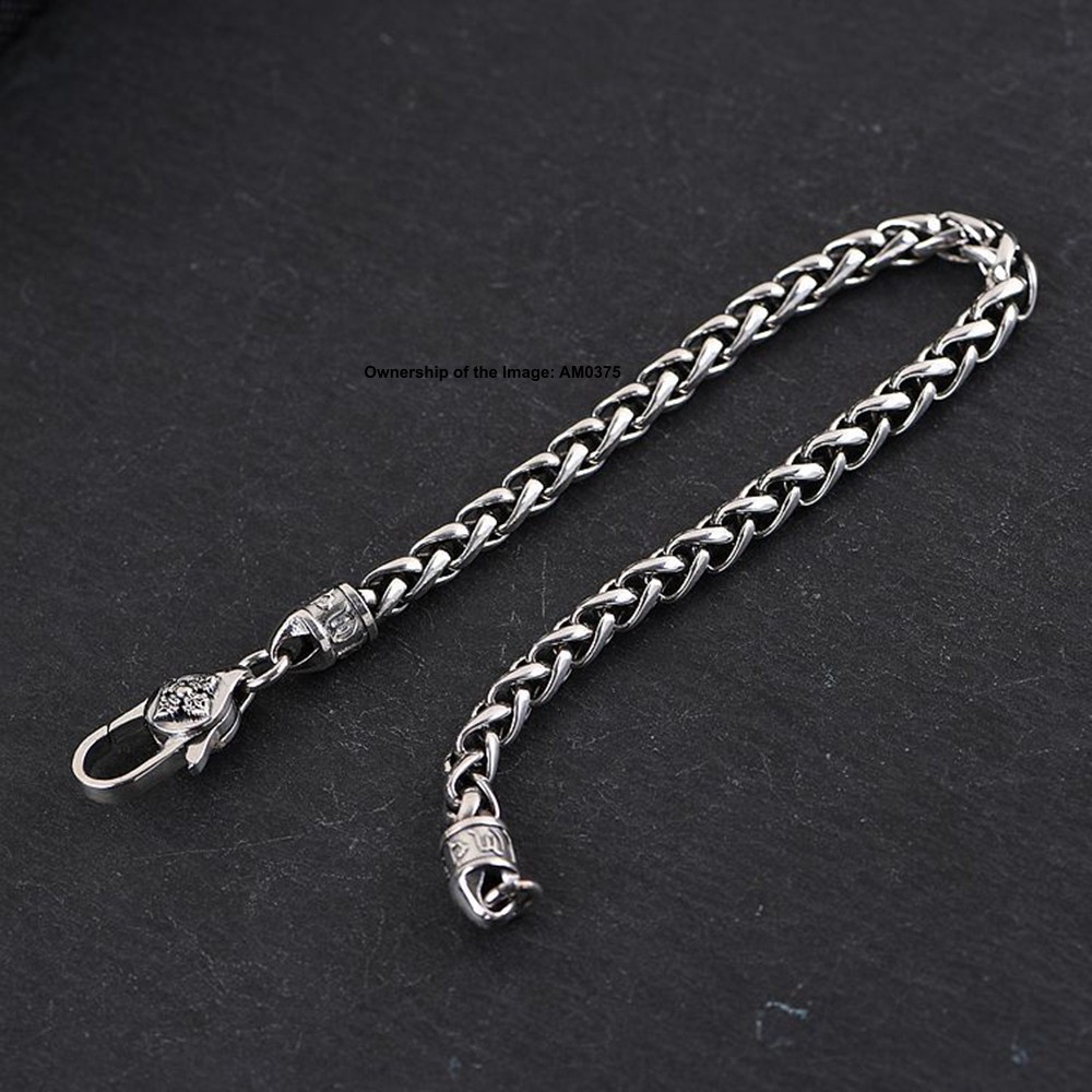 Pure 925 Sterling Silver Bracelet 4mm Wheat Link Chain Bracelet 7.08-7.87inch