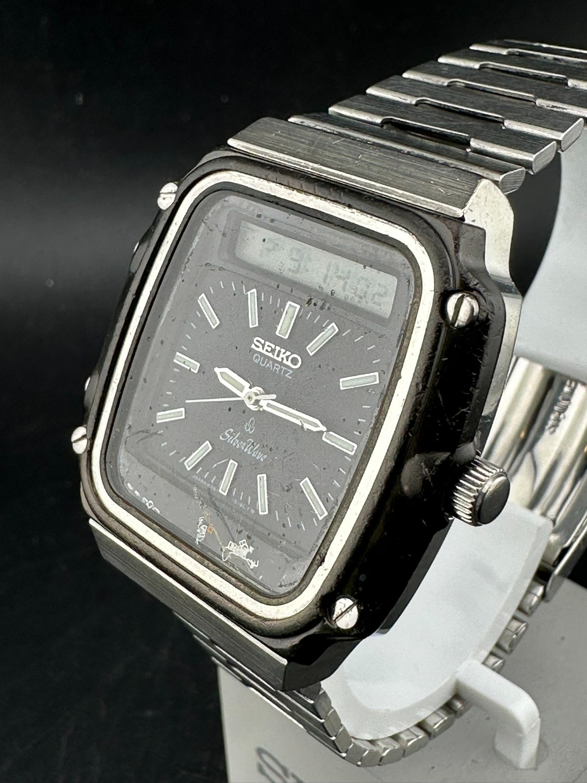 Seiko SilverWave Ana-Digi Men’s Black Dial Chrono Alarm Day Date 35mm H357-5120