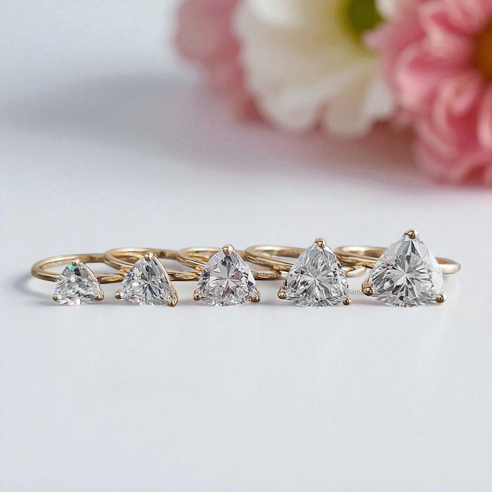 Trillion Cut Engagement ring 6mm 7mm 8mm 9mm 10mm Stone Ring Silver Ring FD439