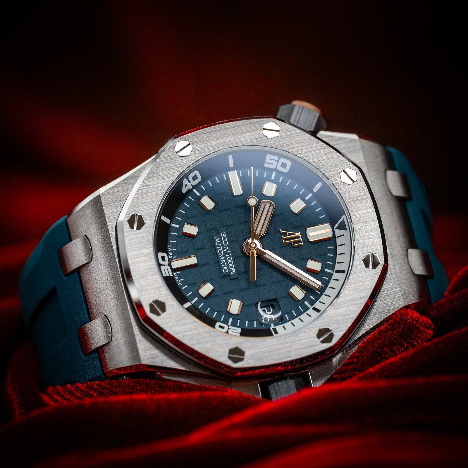 Audemars Piguet Royal Oak Offshore Diver Blue Rose Gold 15720ST.OO.A403CA.01
