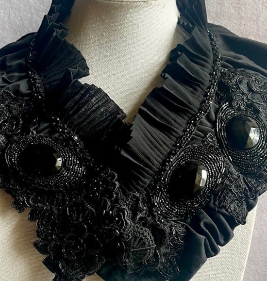 Nita Angeletti OOAK Art To Wear BLACK MAGIC COLLAR Statement Necklace