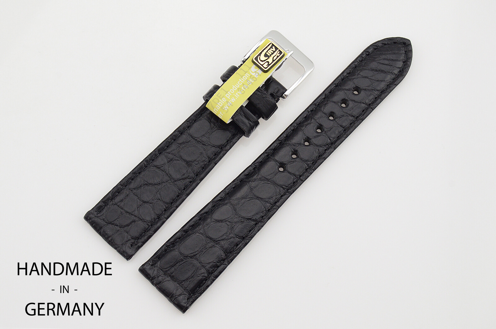 Graf Handmade in Germany Black Strap 19mm / 16mm Louisiana Croco Band