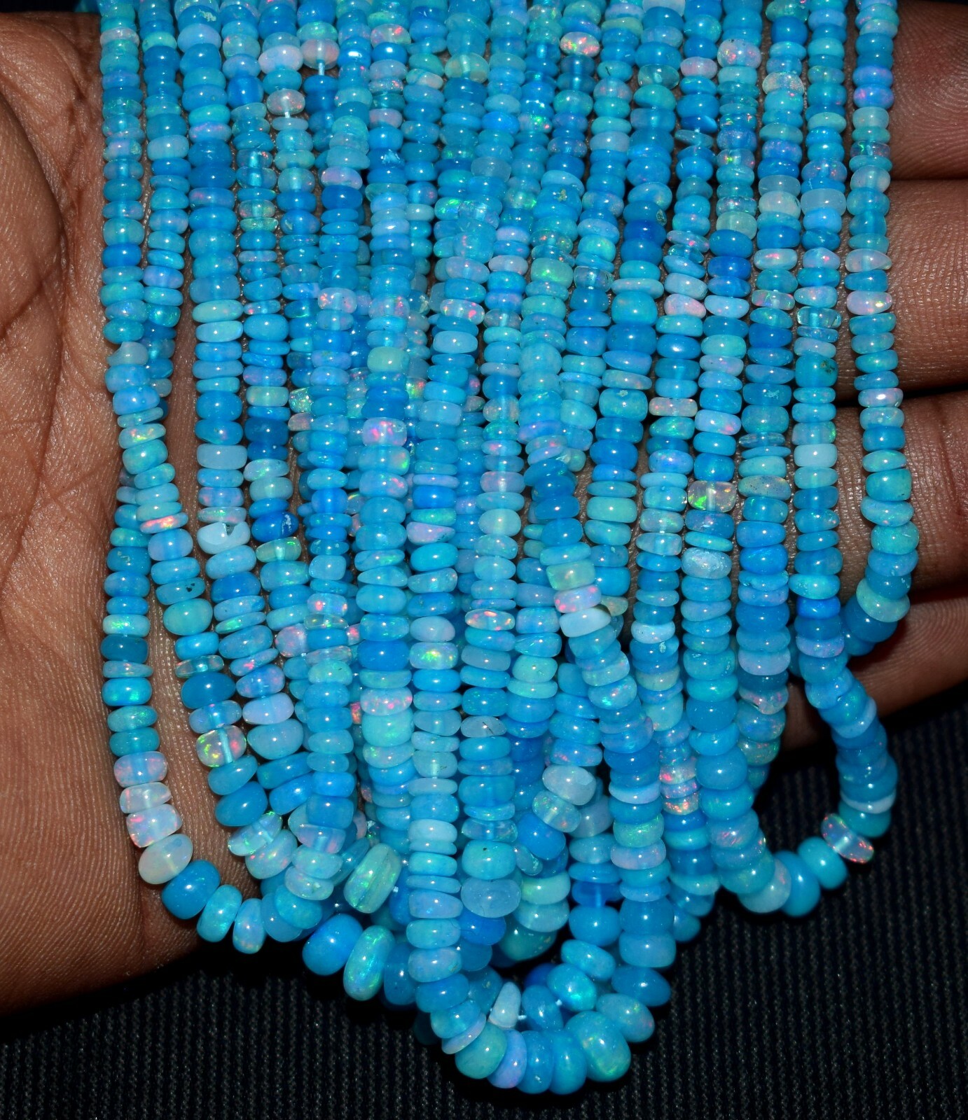 16″Natural ethiopian Opal Welo Fire Opal Gemstone Beads 1 Necklace Black Friday