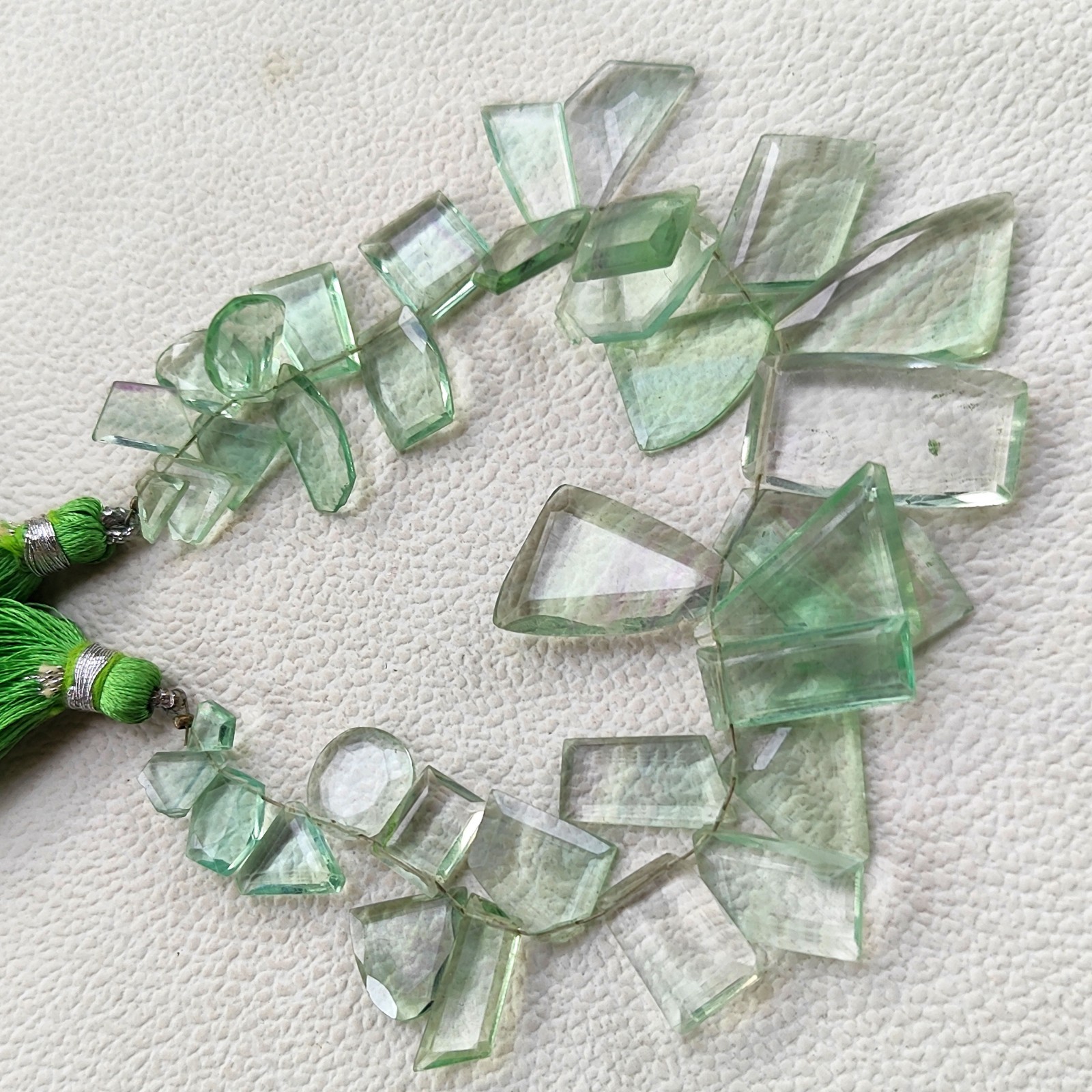 Natural Brazil Fluorite Faceted Cut Stone Beads 10-22mm 7″ Strand Jewelry Gems