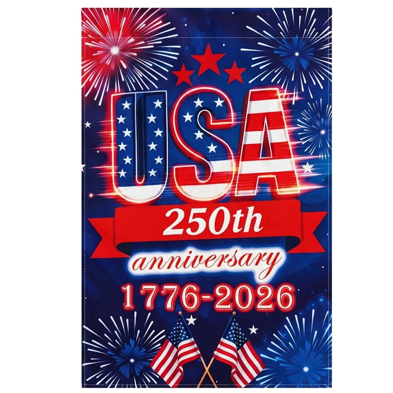 250 Anniversary USA Garden Flag – 250 Years of Freedom Double Sided 3-Ply Americ
