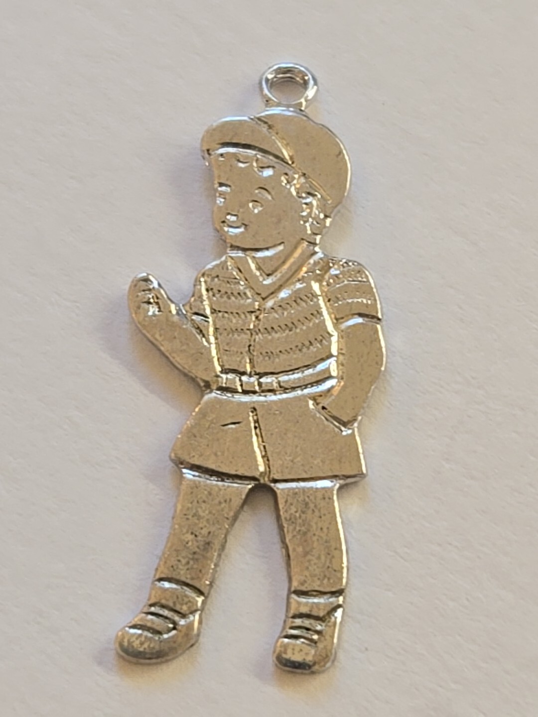 Sterling Silver ~ Little Boy Charm ~ Child Cap ~ 1940’s Style Cloths ~ VINTAGE