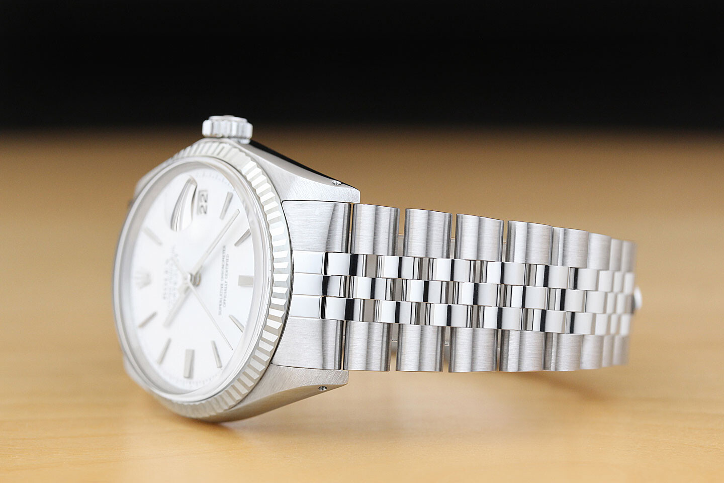 ROLEX MENS DATEJUST WHITE DIAL 18K GOLD STEEL WATCH w/ JUBILEE BRACELET