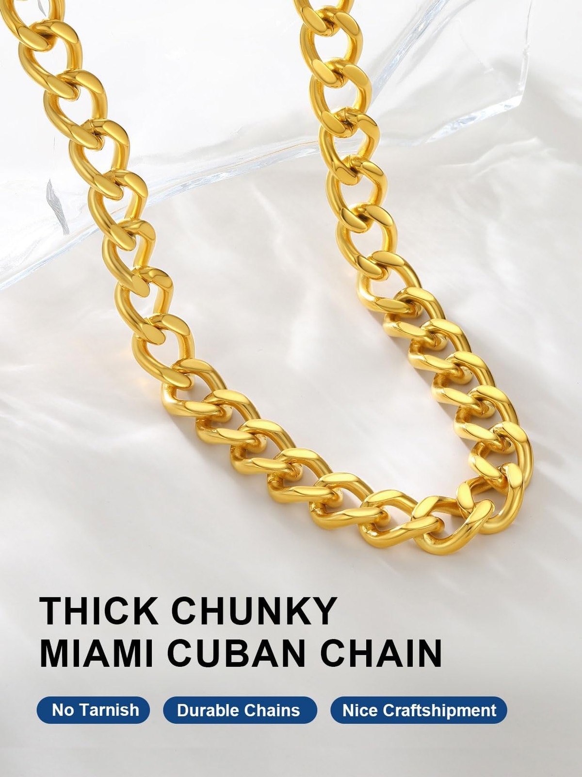 Chunky Cuban Link Choker Necklace for Women – Non Tarnish, Silver | Gold Plated